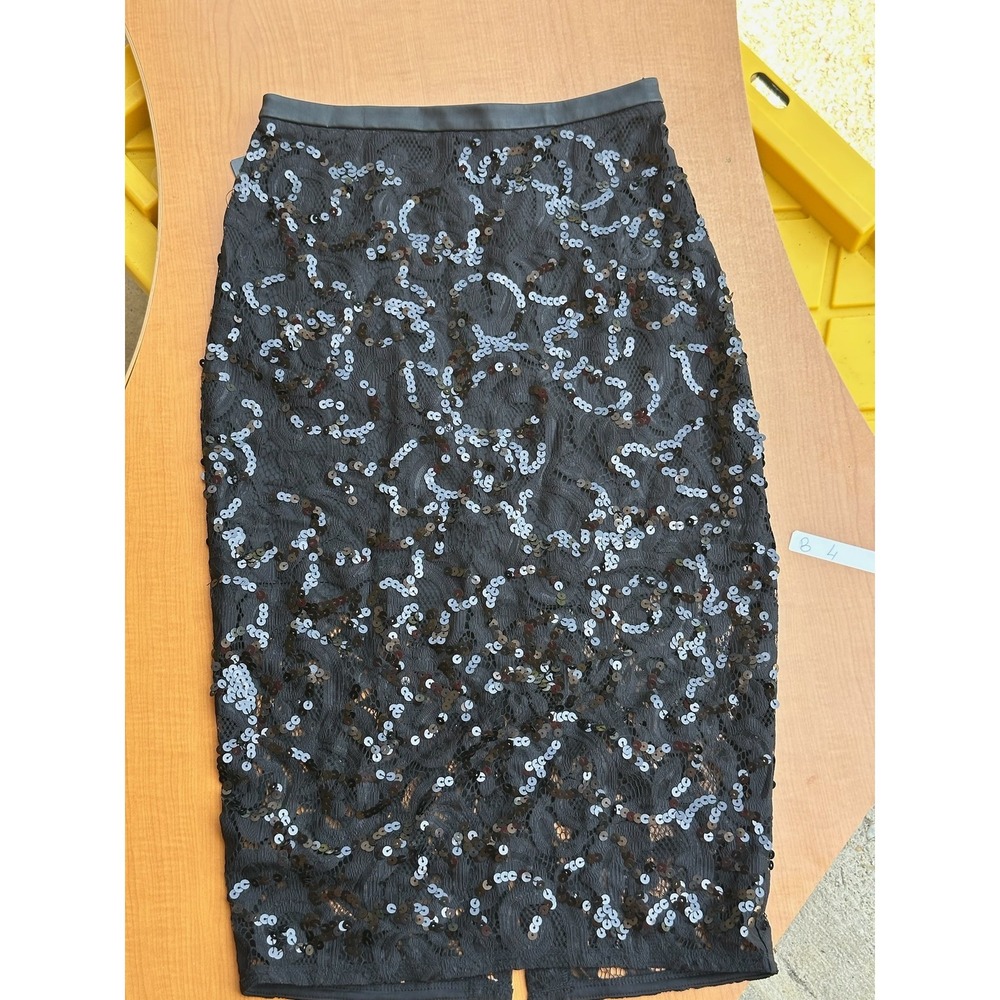 Express Black Sequin‎ Lace Pencil Skirt Women's Size 0 New With Tags
